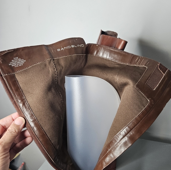 Bandolino Brown Leather Knee-High Boots 8.5 3" Heel - Picture 7 of 9